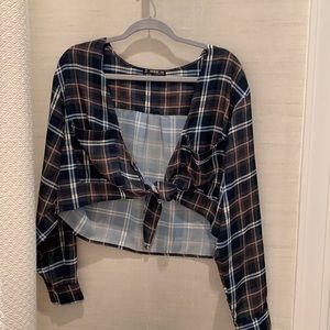 small,cropped, plaid, can be worn alone or w shirt